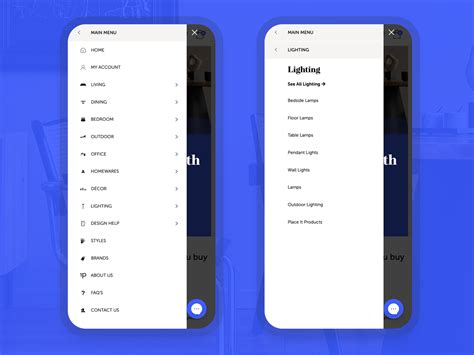 Mega menu for mobile .